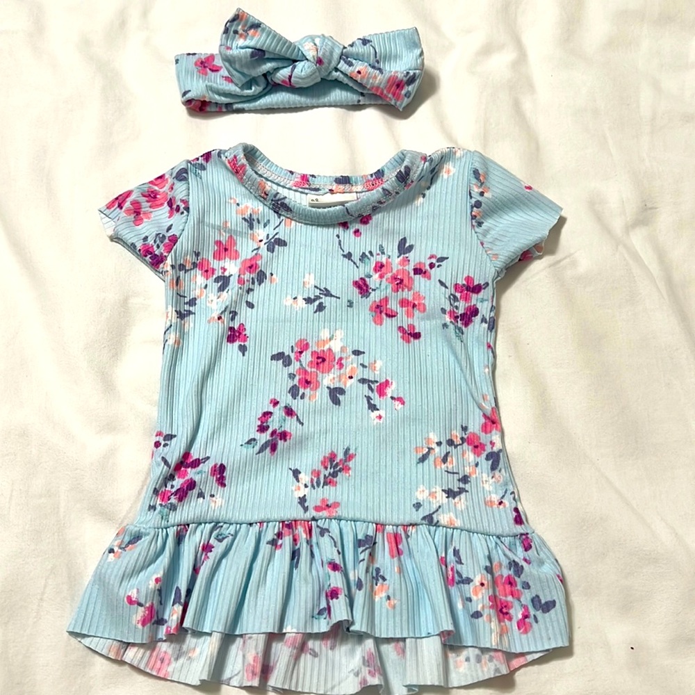 Too Cute floral shirt with headband